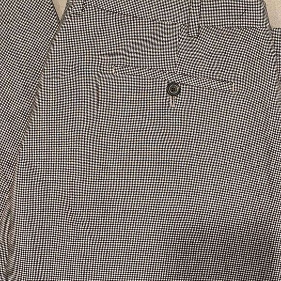 Vintage Lauren Ralph Lauren Black/White Houndstooth Wool Blend Trouser Pants 40W - Picture 5 of 8